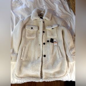 NWT Lucky Brand Teddy Coat White Small